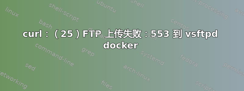 curl：（25）FTP 上传失败：553 到 vsftpd docker