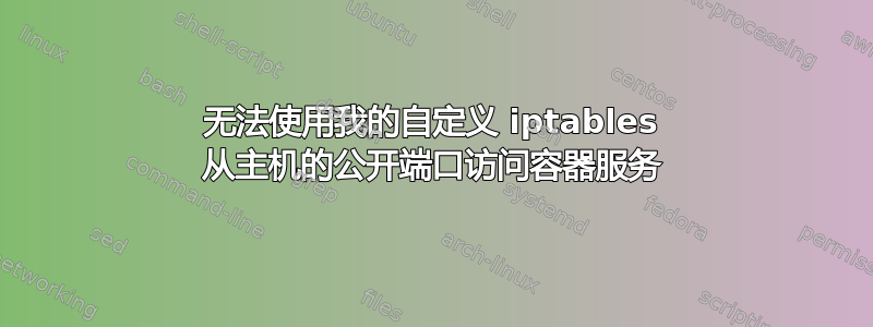 无法使用我的自定义 iptables 从主机的公开端口访问容器服务