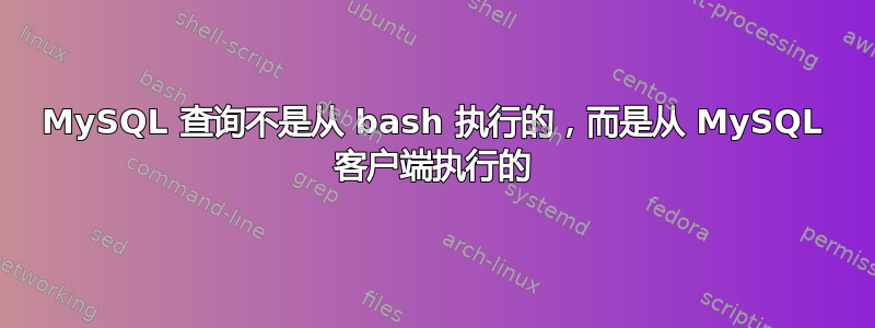 MySQL 查询不是从 bash 执行的，而是从 MySQL 客户端执行的