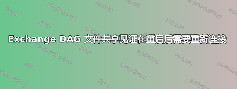 Exchange DAG 文件共享见证在重启后需要重新连接