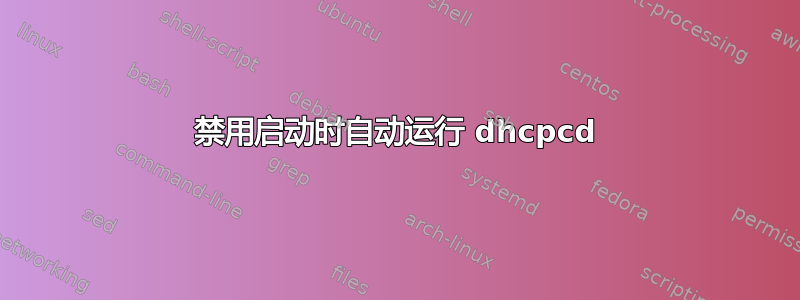 禁用启动时自动运行 dhcpcd