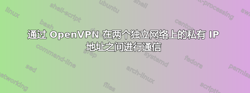 通过 OpenVPN 在两个独立网络上的私有 IP 地址之间进行通信