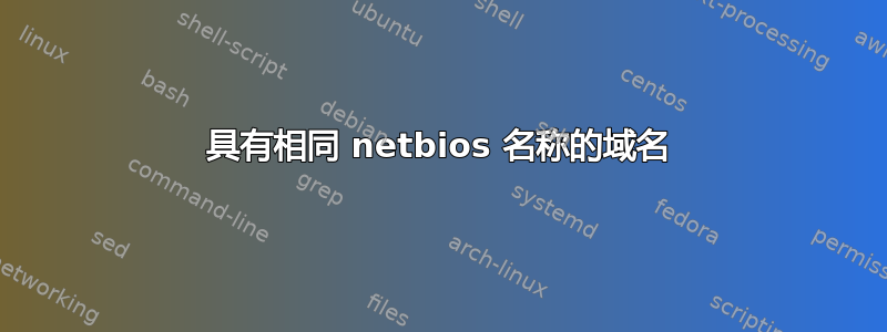 具有相同 netbios 名称的域名