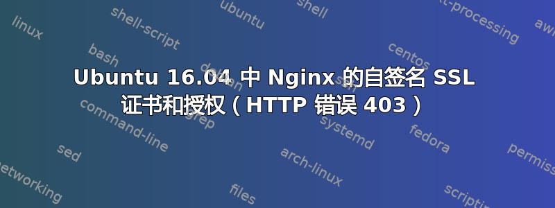 Ubuntu 16.04 中 Nginx 的自签名 SSL 证书和授权（HTTP 错误 403）