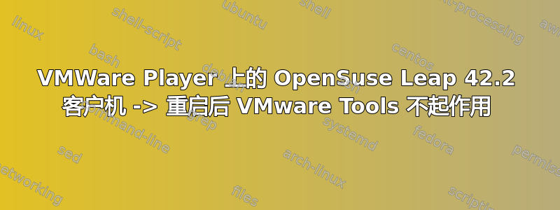 VMWare Player 上的 OpenSuse Leap 42.2 客户机 -> 重启后 VMware Tools 不起作用