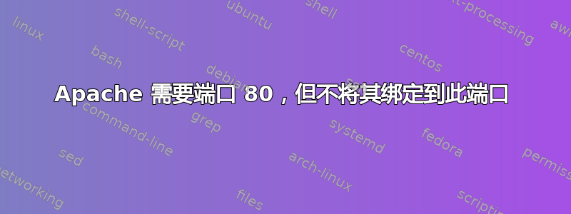 Apache 需要端口 80，但不将其绑定到此端口