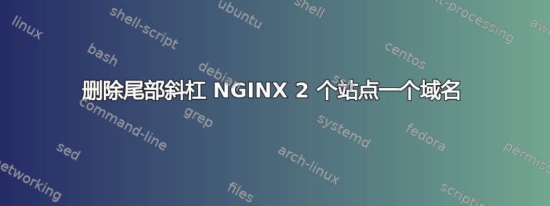 删除尾部斜杠 NGINX 2 个站点一个域名