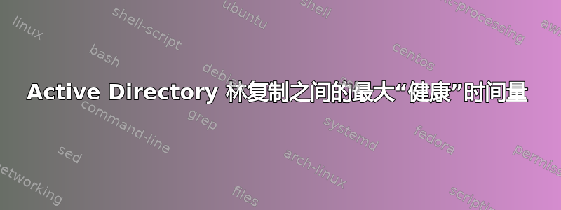 Active Directory 林复制之间的最大“健康”时间量