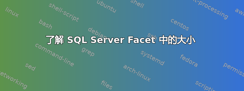 了解 SQL Server Facet 中的大小