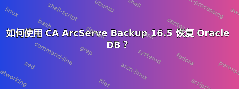 如何使用 CA ArcServe Backup 16.5 恢复 Oracle DB？