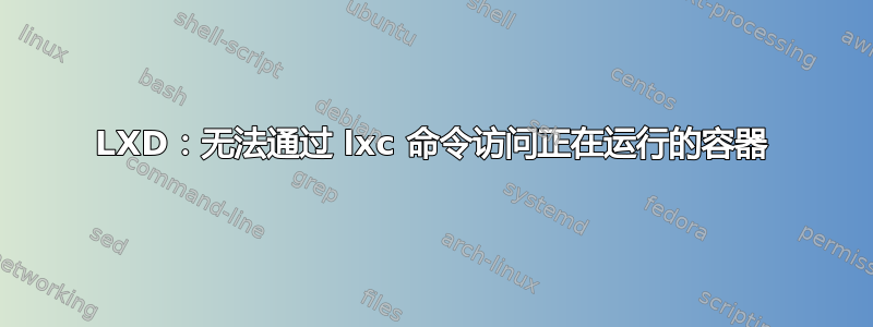 LXD：无法通过 lxc 命令访问正在运行的容器