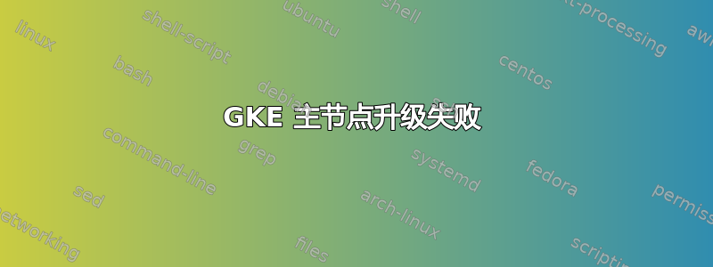 GKE 主节点升级失败