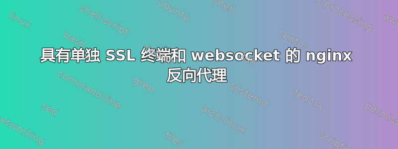 具有单独 SSL 终端和 websocket 的 nginx 反向代理