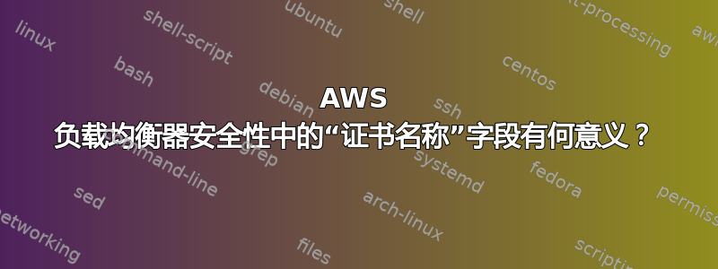 AWS 负载均衡器安全性中的“证书名称”字段有何意义？