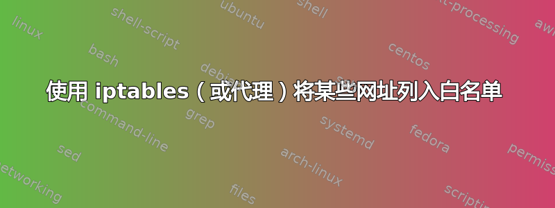 使用 iptables（或代理）将某些网址列入白名单