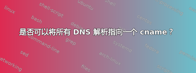 是否可以将所有 DNS 解析指向一个 cname？