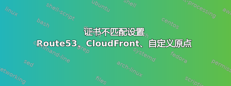 证书不匹配设置 Route53、CloudFront、自定义原点