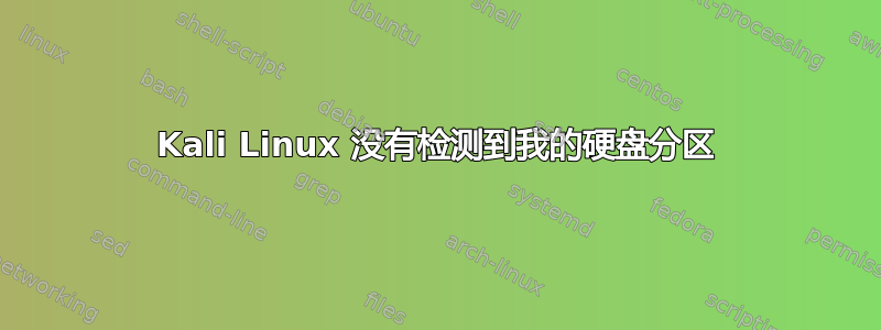 Kali Linux 没有检测到我的硬盘分区