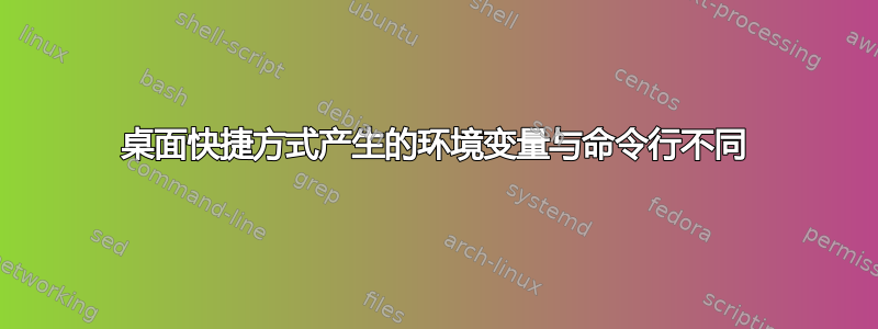 桌面快捷方式产生的环境变量与命令行不同