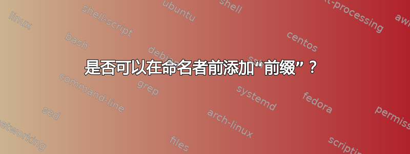 是否可以在命名者前添加“前缀”？