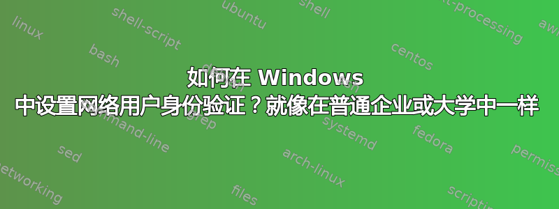 如何在 Windows 中设置网络用户身份验证？就像在普通企业或大学中一样