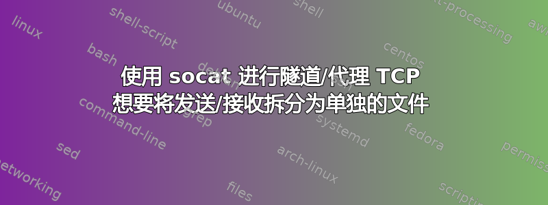 使用 socat 进行隧道/代理 TCP 想要将发送/接收拆分为单独的文件