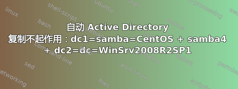 自动 Active Directory 复制不起作用：dc1=samba=CentOS + samba4 + dc2=dc=WinSrv2008R2SP1