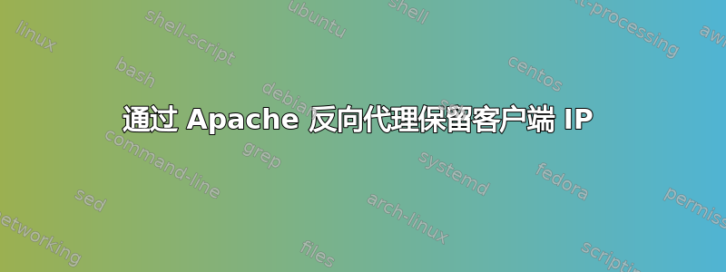 通过 Apache 反向代理保留客户端 IP