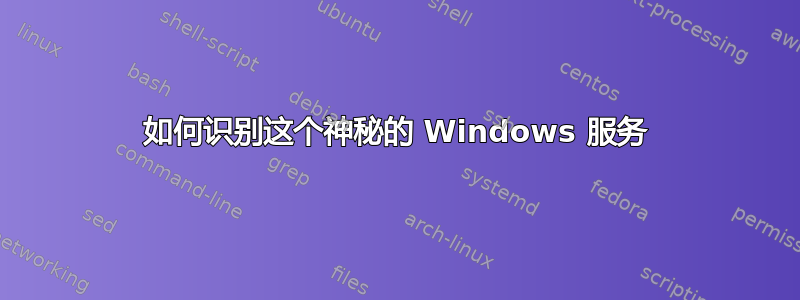 如何识别这个神秘的 Windows 服务