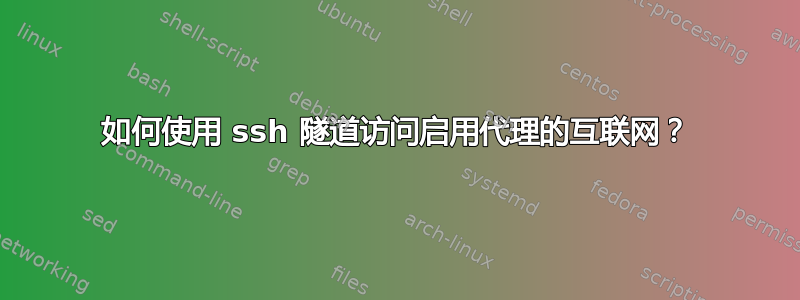 如何使用 ssh 隧道访问启用代理的互联网？