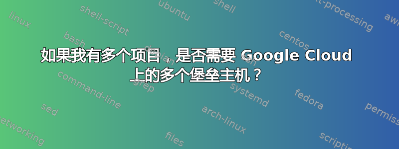 如果我有多个项目，是否需要 Google Cloud 上的多个堡垒主机？