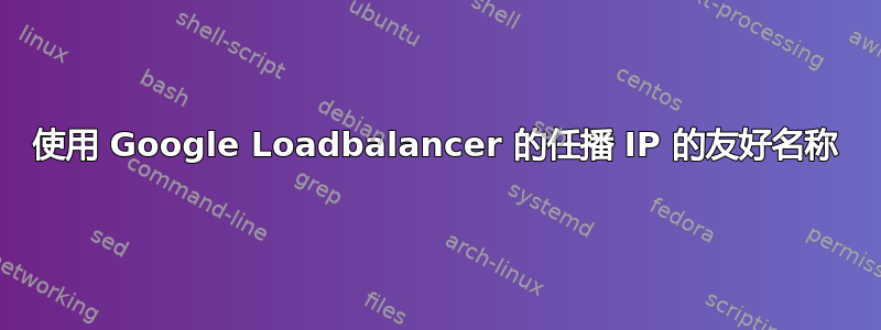 使用 Google Loadbalancer 的任播 IP 的友好名称