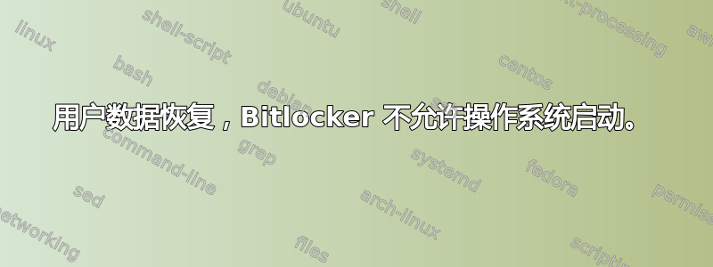 用户数据恢复，Bitlocker 不允许操作系统启动。