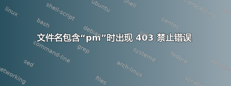 文件名包含“pm”时出现 403 禁止错误