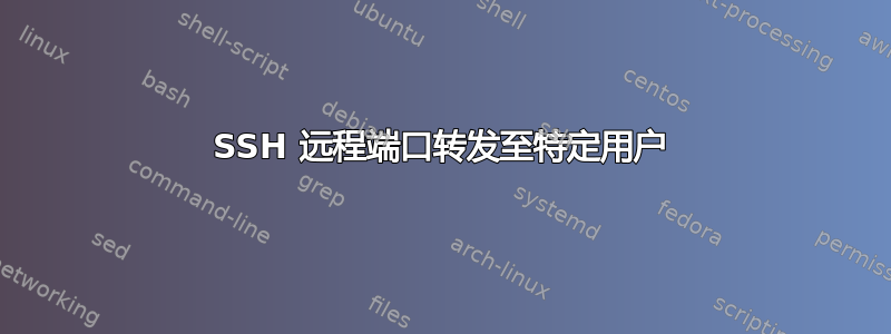 SSH 远程端口转发至特定用户