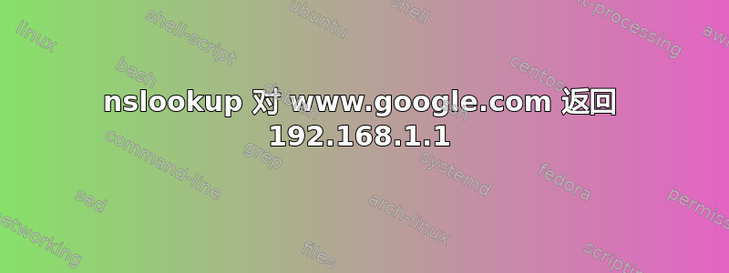 nslookup 对 www.google.com 返回 192.168.1.1