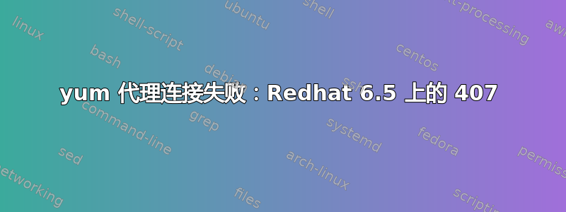 yum 代理连接失败：Redhat 6.5 上的 407