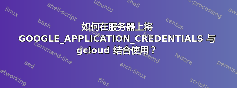 如何在服务器上将 GOOGLE_APPLICATION_CREDENTIALS 与 gcloud 结合使用？