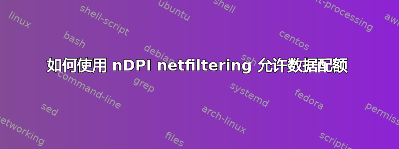 如何使用 nDPI netfiltering 允许数据配额