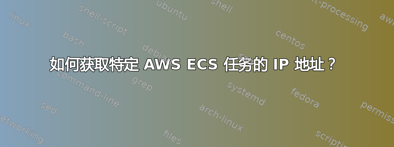 如何获取特定 AWS ECS 任务的 IP 地址？