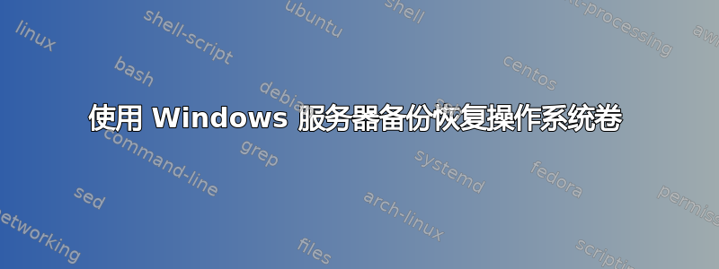 使用 Windows 服务器备份恢复操作系统卷