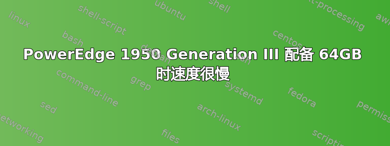 PowerEdge 1950 Generation III 配备 64GB 时速度很慢