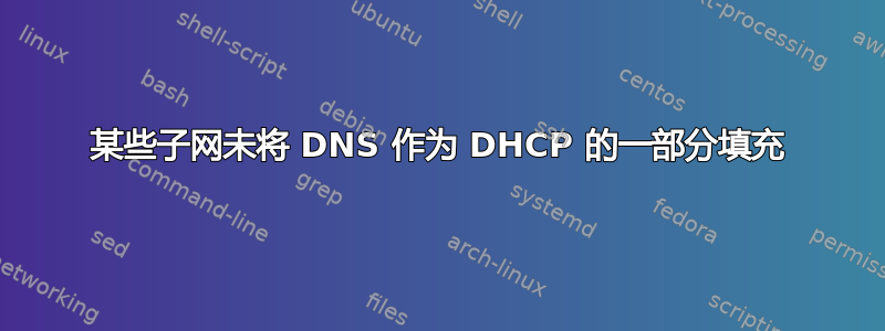 某些子网未将 DNS 作为 DHCP 的一部分填充