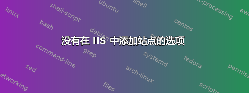 没有在 IIS 中添加站点的选项