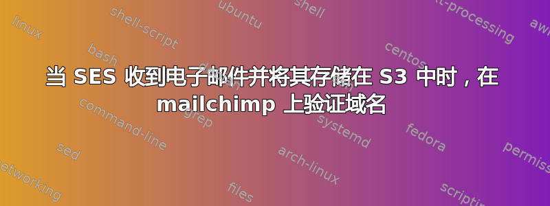 当 SES 收到电子邮件并将其存储在 S3 中时，在 mailchimp 上验证域名