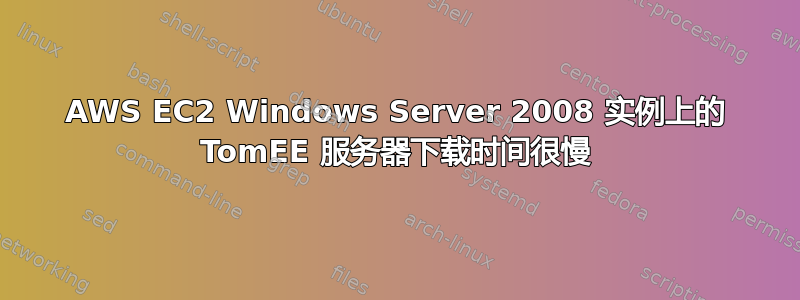 AWS EC2 Windows Server 2008 实例上的 TomEE 服务器下载时间很慢