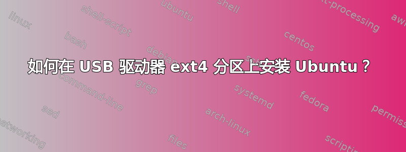 如何在 USB 驱动器 ext4 分区上安装 Ubuntu？