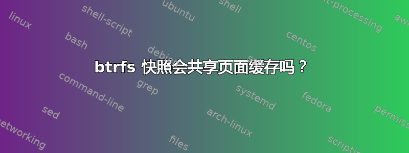 btrfs 快照会共享页面缓存吗？