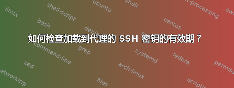 如何检查加载到代理的 SSH 密钥的有效期？