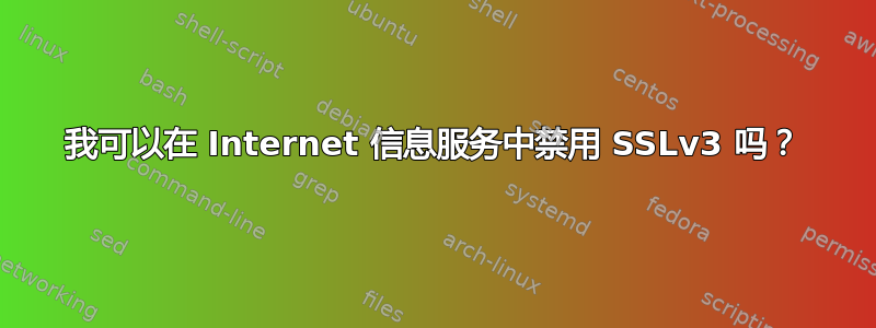 我可以在 Internet 信息服务中禁用 SSLv3 吗？